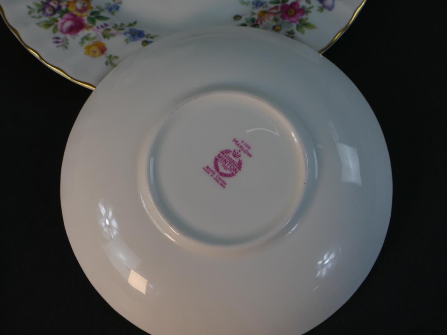 A Minton hand painted 'Ancestral' pattern five person part tea set service and five Minton Marlow - Image 10 of 10