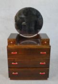 A mid century oak Art Deco style dressing table. H.141 D.80 W.40cm