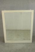 A rectangular mirror with a white painted frame. H.107 W.88cm.