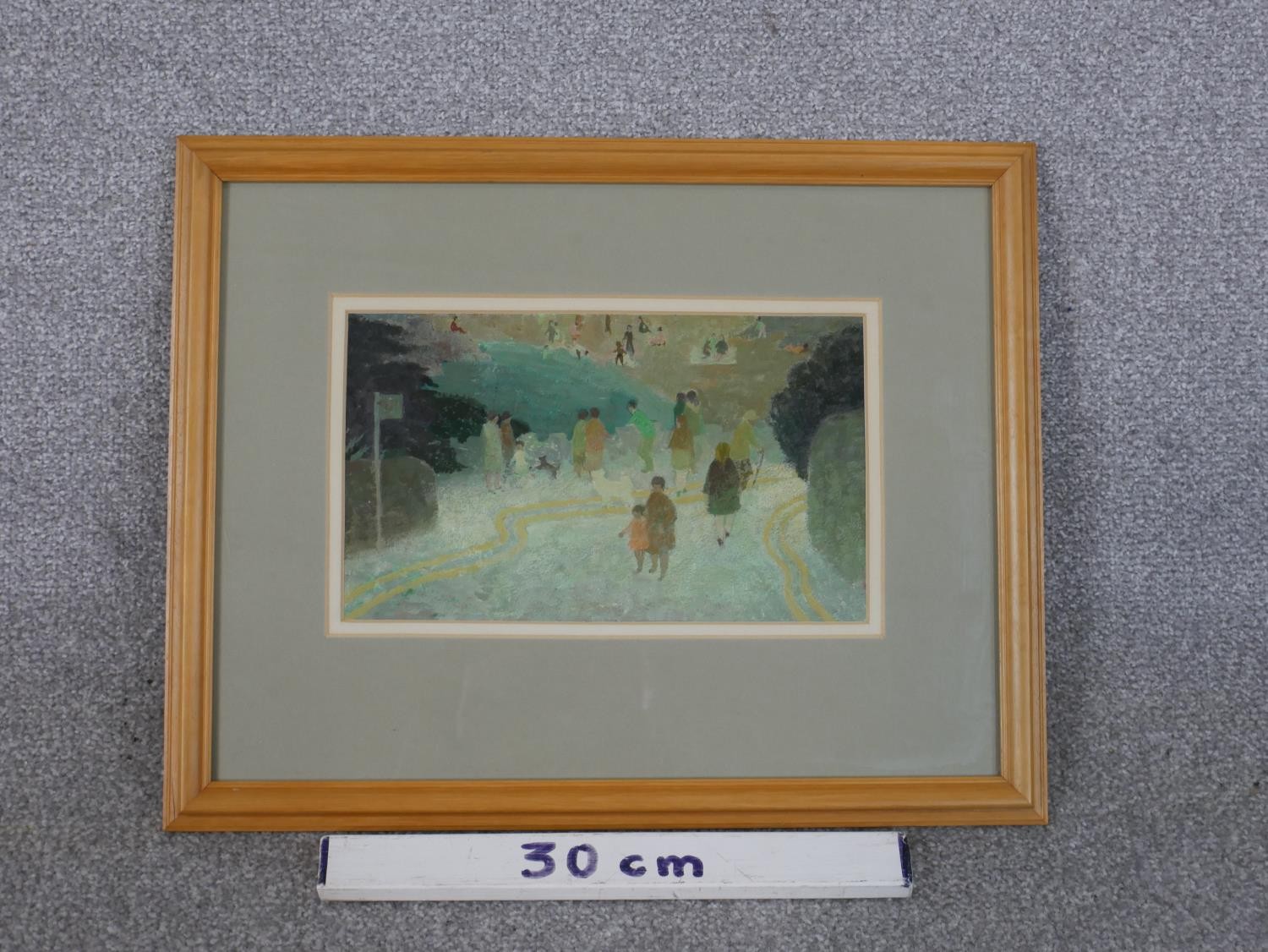 Morwenna Thistlethwaite (1912 - 1998), 'Road to the Beach, oil on board, label verso. H.36 W.46cm - Image 5 of 5