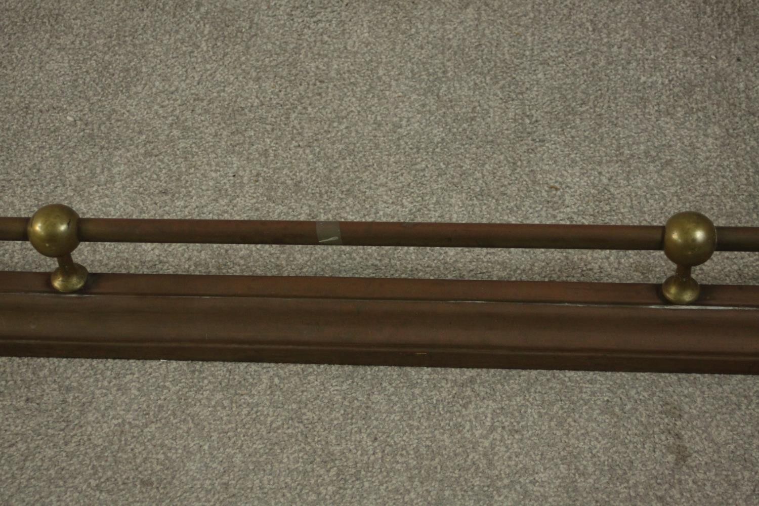 A Victorian copper fender, with brass corners and balls. L.150 D.47cm. - Image 4 of 6