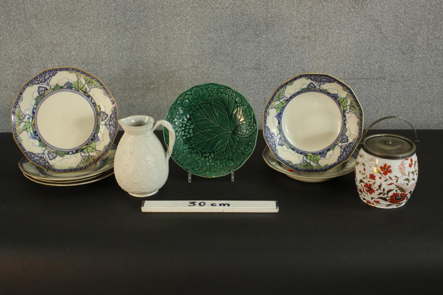A collection of Royal Doulton Merryweather plates and bowls, along with a 19th century green glaze - Image 2 of 14