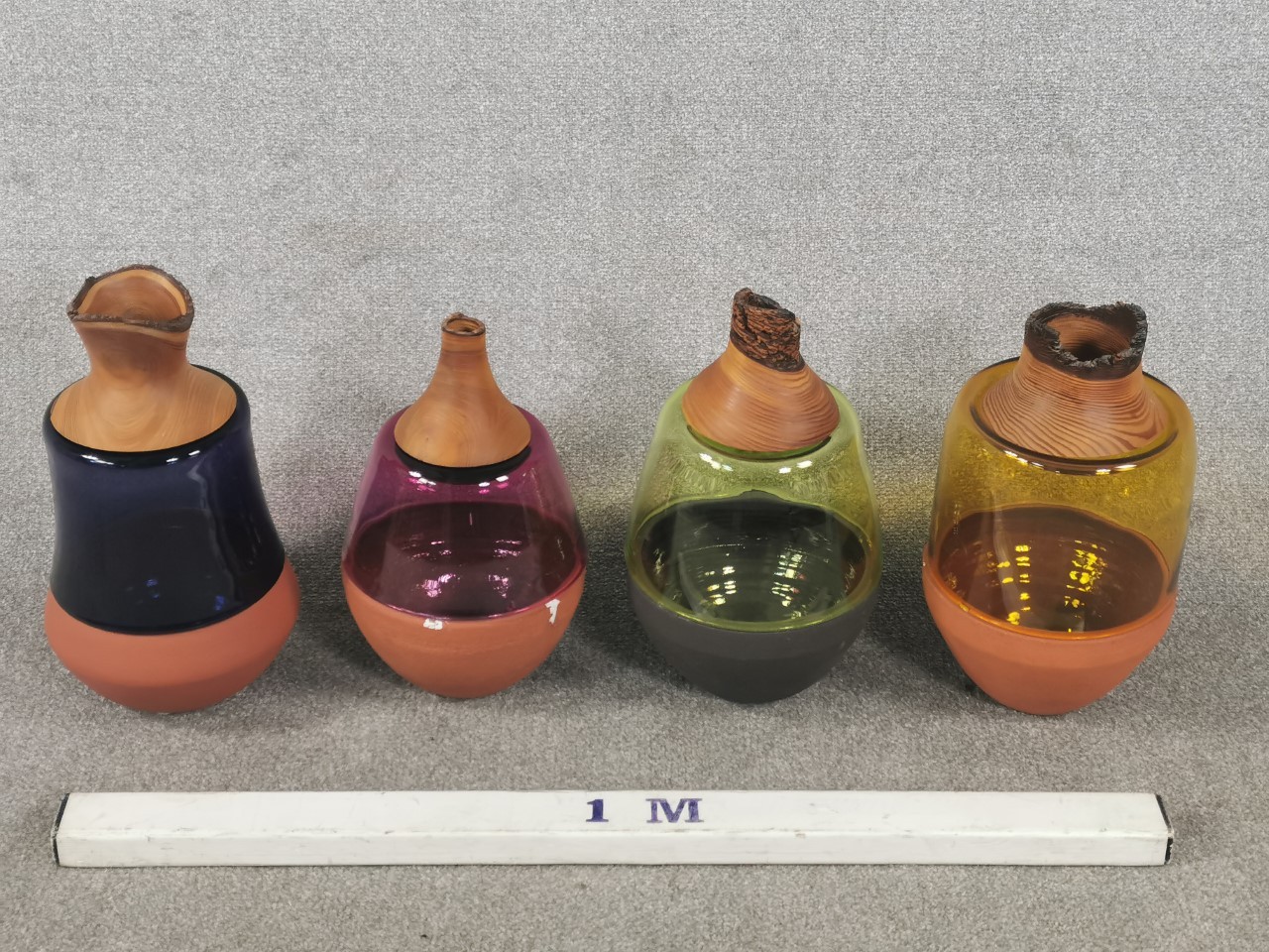 Four Utopia & Utility handblown coloured Czech glass, wheel thrown Italian ceramic and hand turned - Image 9 of 10