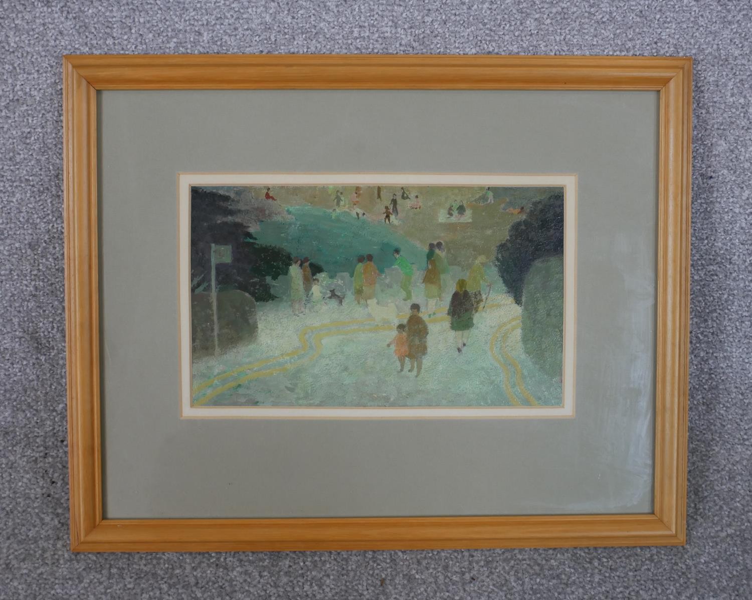 Morwenna Thistlethwaite (1912 - 1998), 'Road to the Beach, oil on board, label verso. H.36 W.46cm - Image 2 of 5