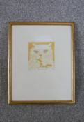 Maggie Burley (Contemporary), Blue Eyed Cat, limited edition etching and aquatint, signed, titled