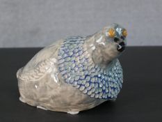 A limited edition glazed ceramic Portland Pigeon. A bespoke ceramic piece, created in