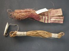 A 19th century woven plaited and dyed pandanus leaf fibre belt from the Solomon Islands with hand