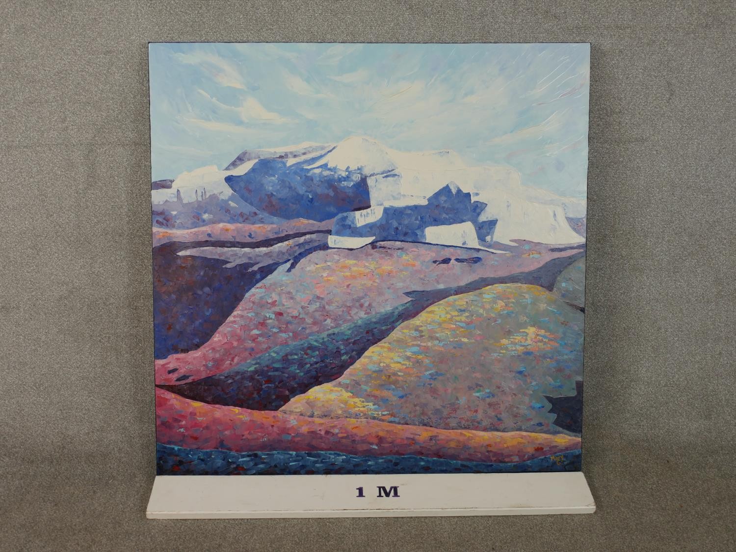 Mary Coughlan (Contemporary), mountainous landscape, oil on canvas, signed lower right. H.100 W. - Image 3 of 7