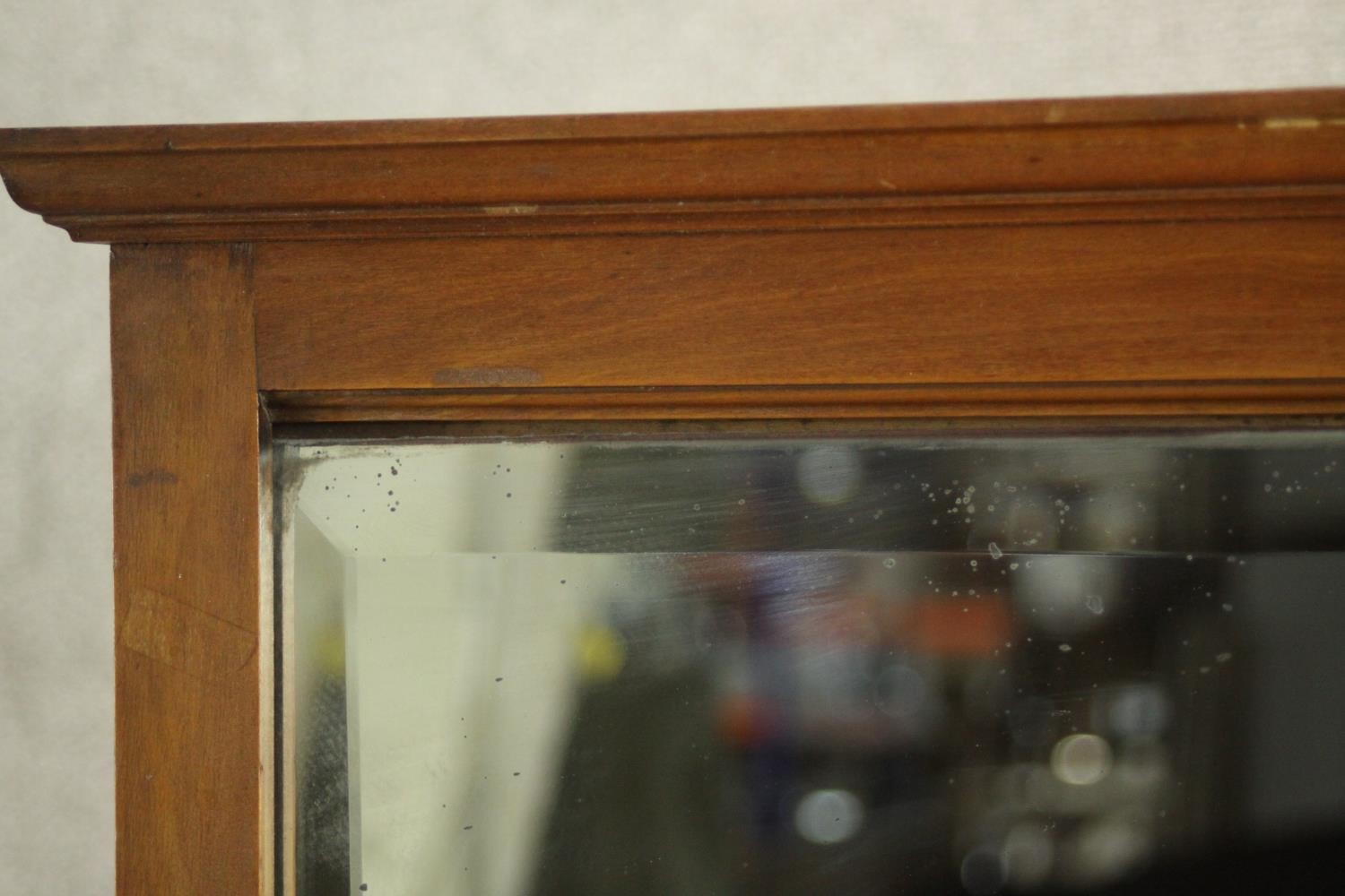 A late Victorian dressing chest, with a rectangular bevelled mirror over two small drawers, above - Image 4 of 9