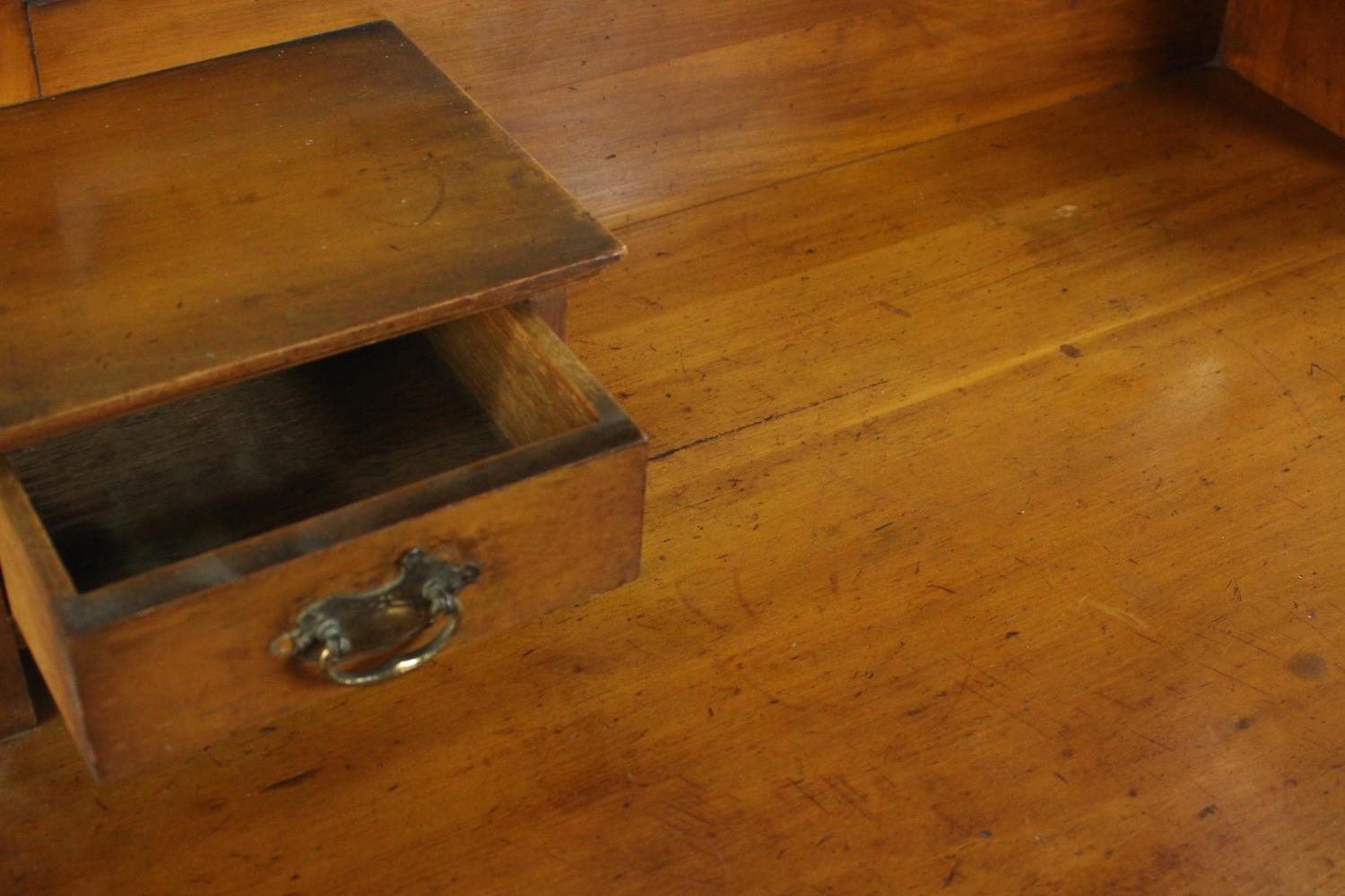A late Victorian dressing chest, with a rectangular bevelled mirror over two small drawers, above - Image 3 of 9