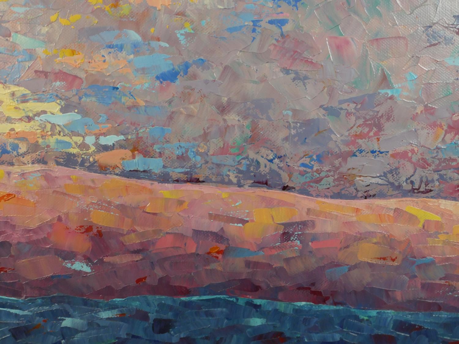 Mary Coughlan (Contemporary), mountainous landscape, oil on canvas, signed lower right. H.100 W. - Image 5 of 7