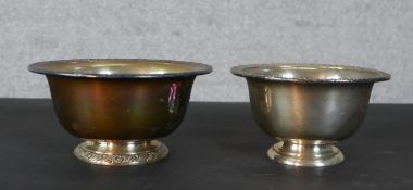 Two F.B. Rogers 'Margaret Rose' sterling silver footed candy bowls, makers mark to base. Weight 215g