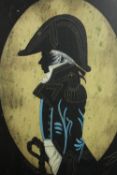 A silhouette painted on brass depicting Lord Horatio Nelson in profile. H.29 W.22cm.