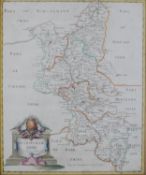 After Robert Morden: a 19th century hand-coloured map of Buckinghamshire, the original from 1695.