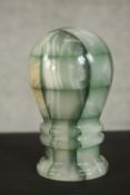 A vintage dyed agate mosaic balloon form table light. H.13 Dia.8cm.