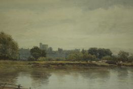 David Law RBA RPE (1831-1902), Windsor Castle from The Thames, watercolour, signed lower left. H.