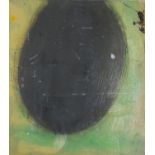 Norman Hyams (b. 1966), oil on wood, green and black abstract composition, signed and dated 2010