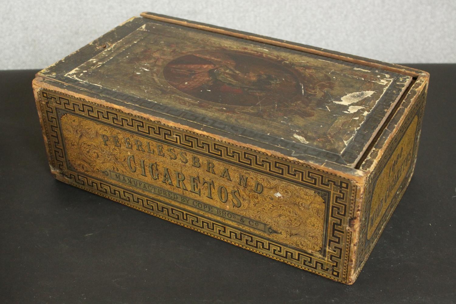 A collection of boxes, including a painted metal box, a vintage cigarette box, a large mahogany - Image 10 of 13