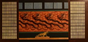 Watercolour and acrylic; The Dragons Den. 102cm x 56cm. #