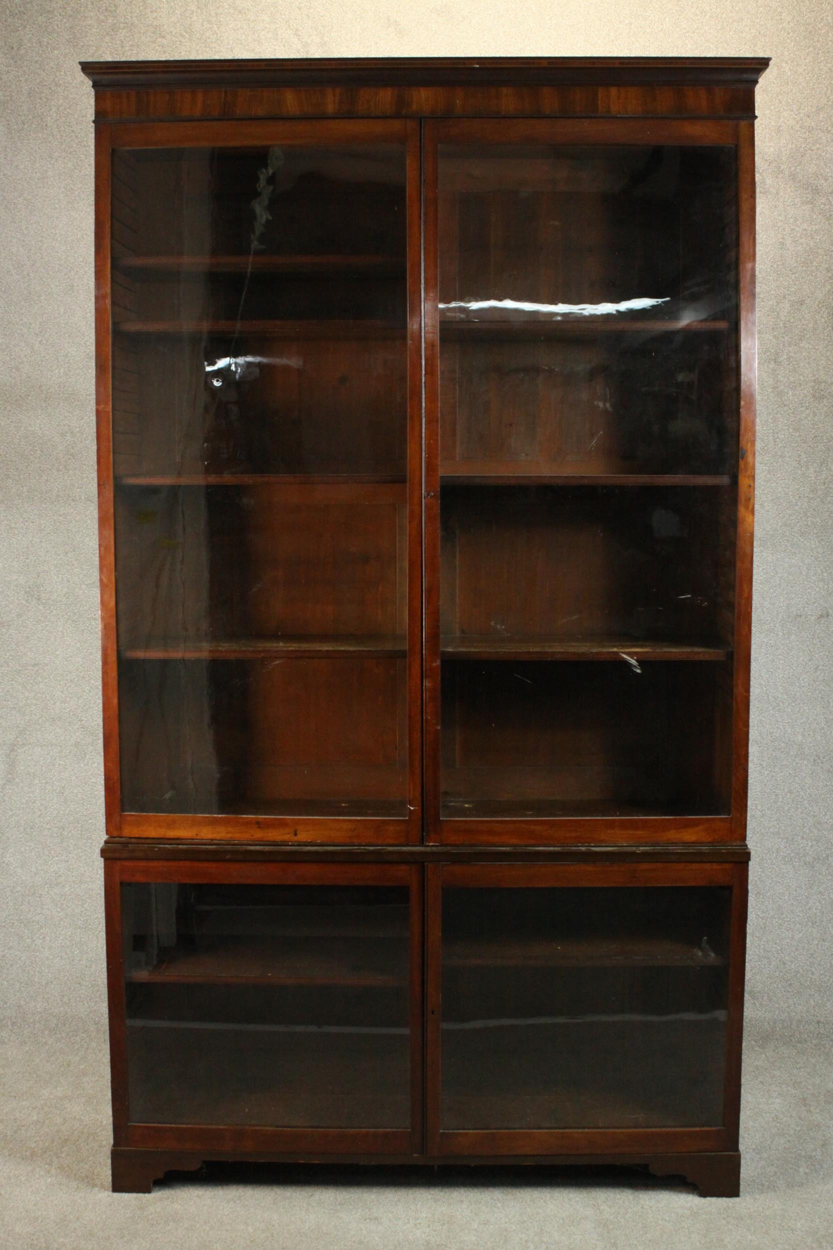 A Victorian walnut bookcase, with a pair of glazed doors enclosing shelves, over two further - Image 2 of 11