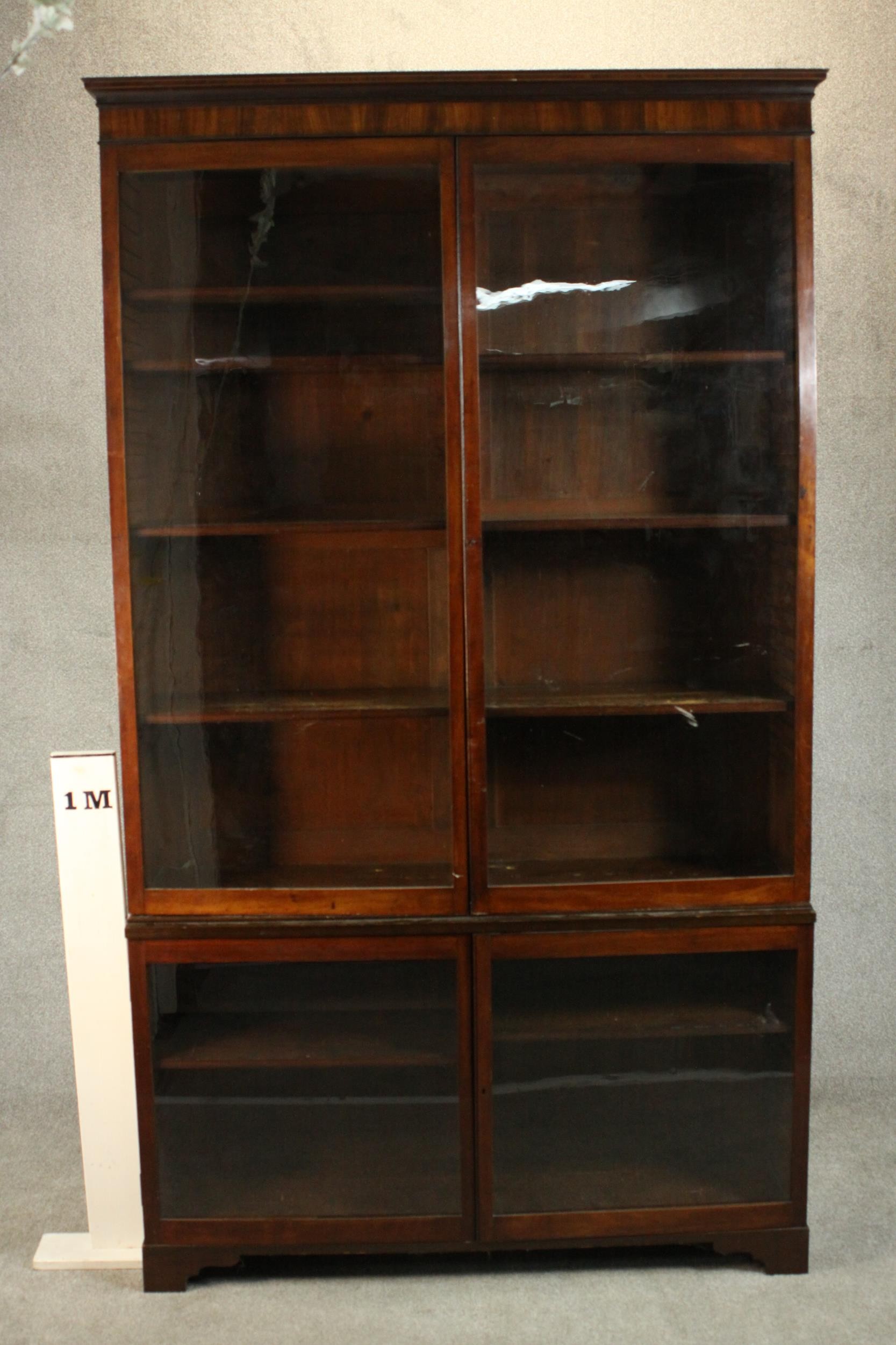 A Victorian walnut bookcase, with a pair of glazed doors enclosing shelves, over two further - Image 3 of 11