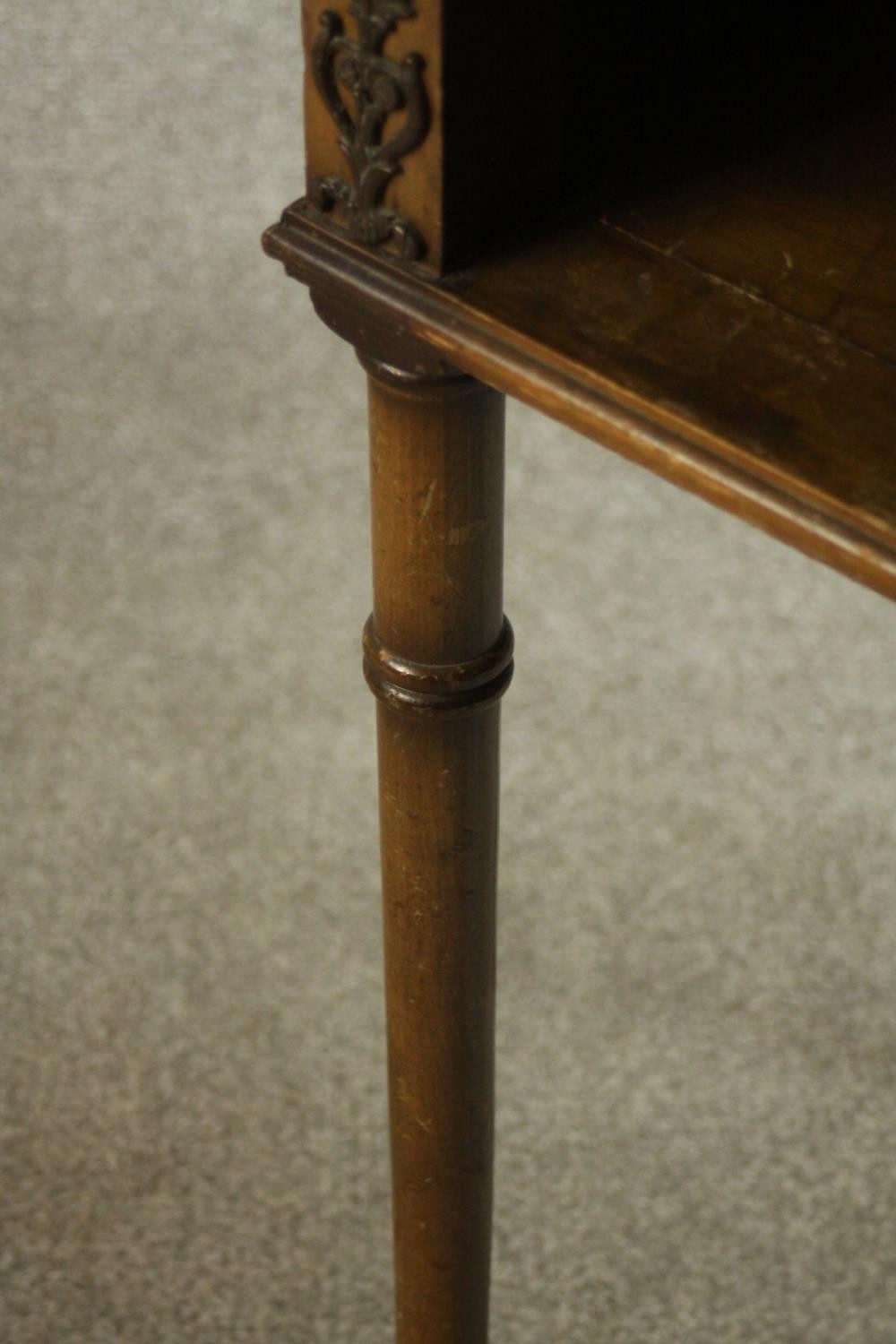 A side table, with a rectangular top over a recess, on turned legs. H.73 W.60 D.40cm. - Image 6 of 7