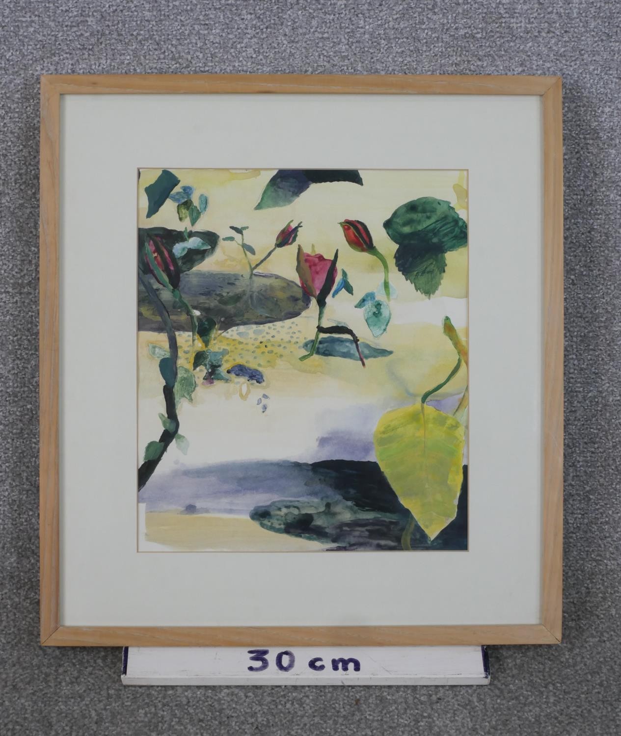 Rupert Record (b. 1969), 'Rosebud' (series), watercolour on paper, label verso. H.47 W.43cm - Image 4 of 5
