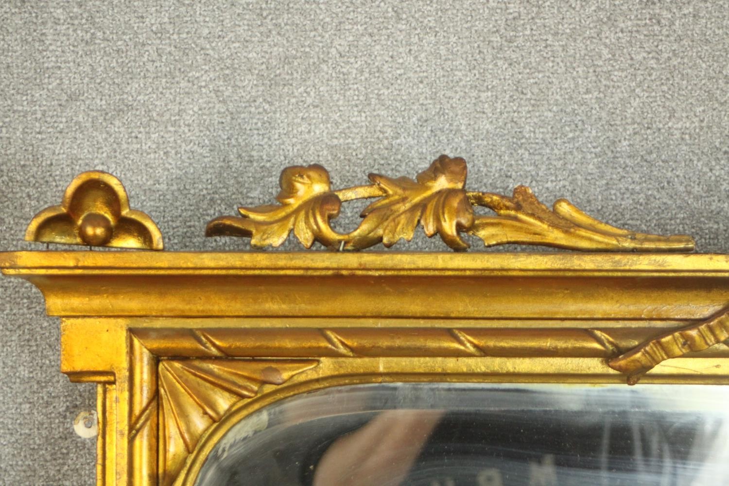 A Victorian giltwood framed overmantel mirror of rectangular form, the bevelled mirrored plate - Image 7 of 9