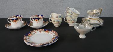 A collection of early 20th century tea cups and saucers, various patterns and makers. (21 pieces)