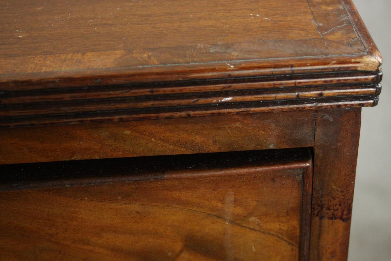 An early 19th century flame mahogany secretaire chest, with a secretaire drawer over three long - Image 11 of 11