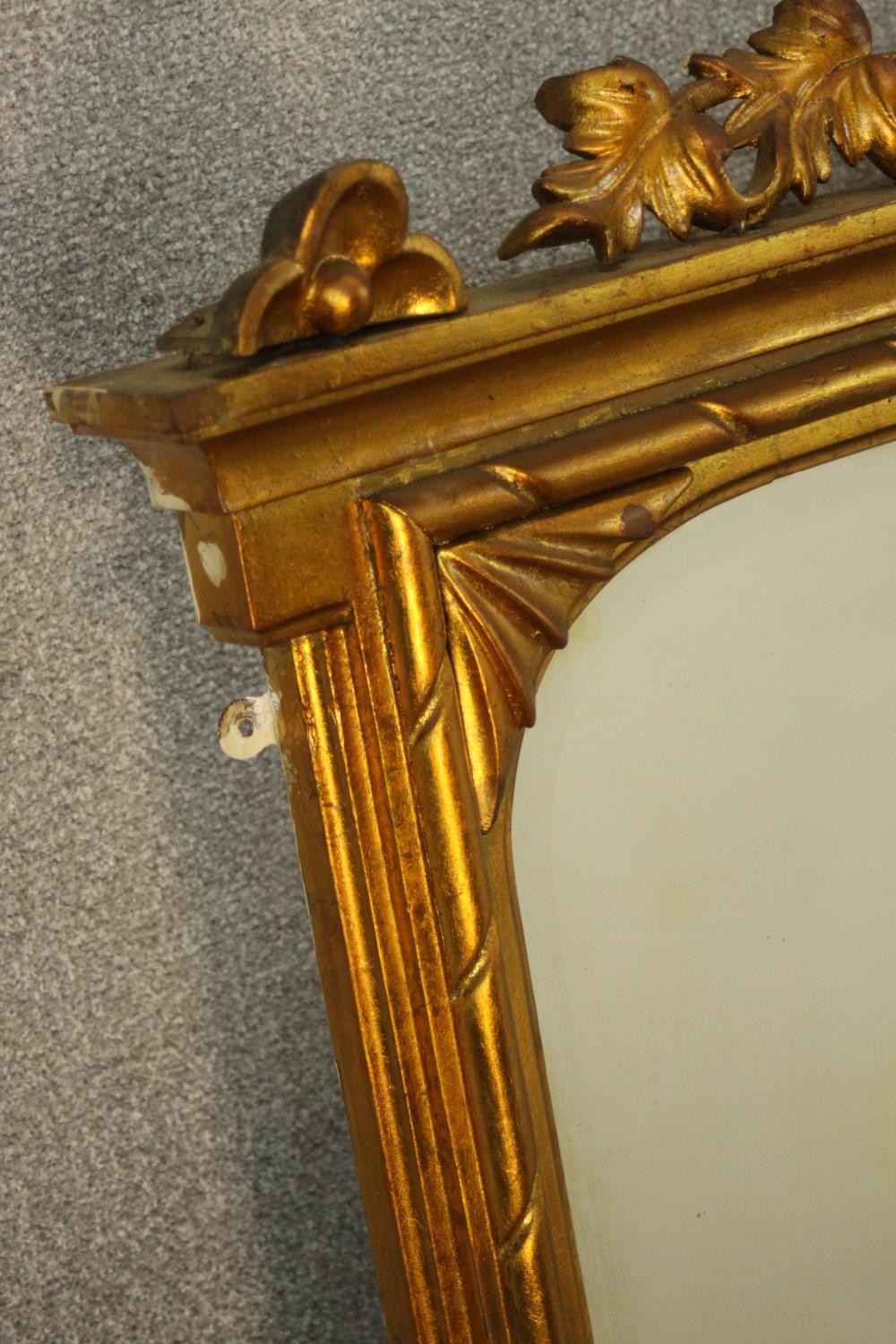 A Victorian giltwood framed overmantel mirror of rectangular form, the bevelled mirrored plate - Image 4 of 9