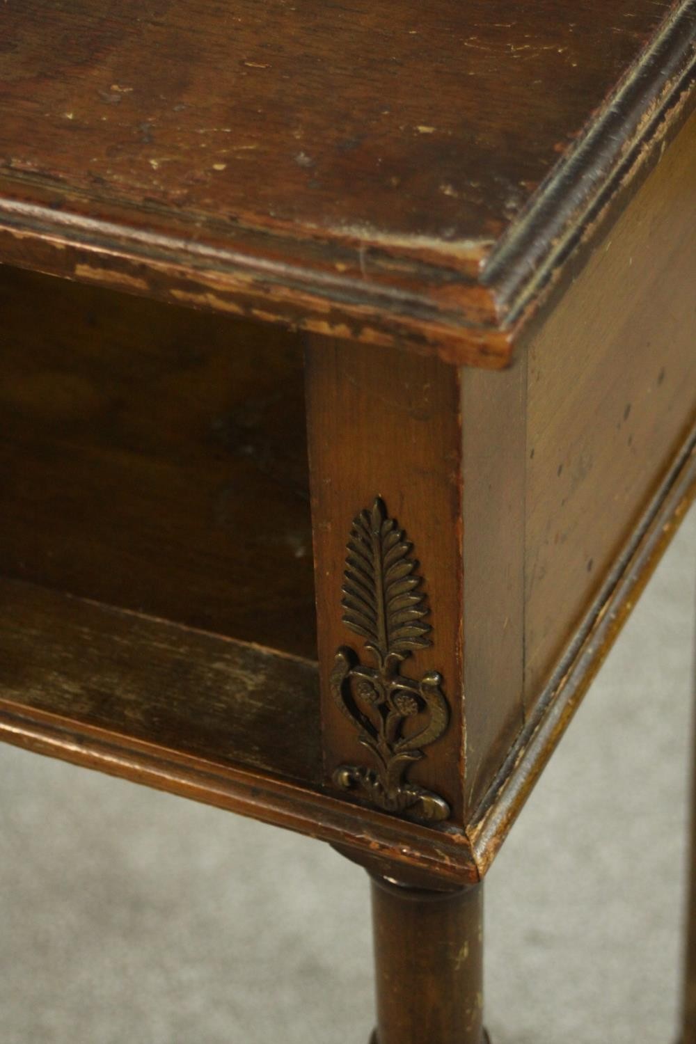 A side table, with a rectangular top over a recess, on turned legs. H.73 W.60 D.40cm. - Image 5 of 7