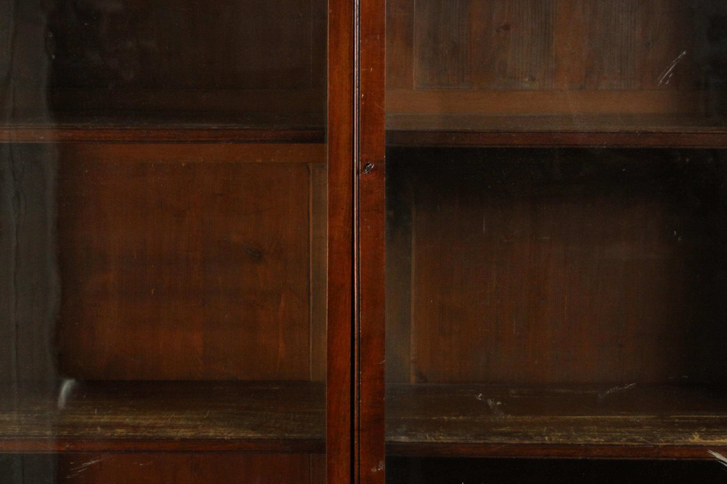 A Victorian walnut bookcase, with a pair of glazed doors enclosing shelves, over two further - Image 5 of 11