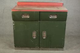 English Rose Kitchen Equipment, C.S.A Industries Ltd, England; a 1950s kitchen unit, aluminium and