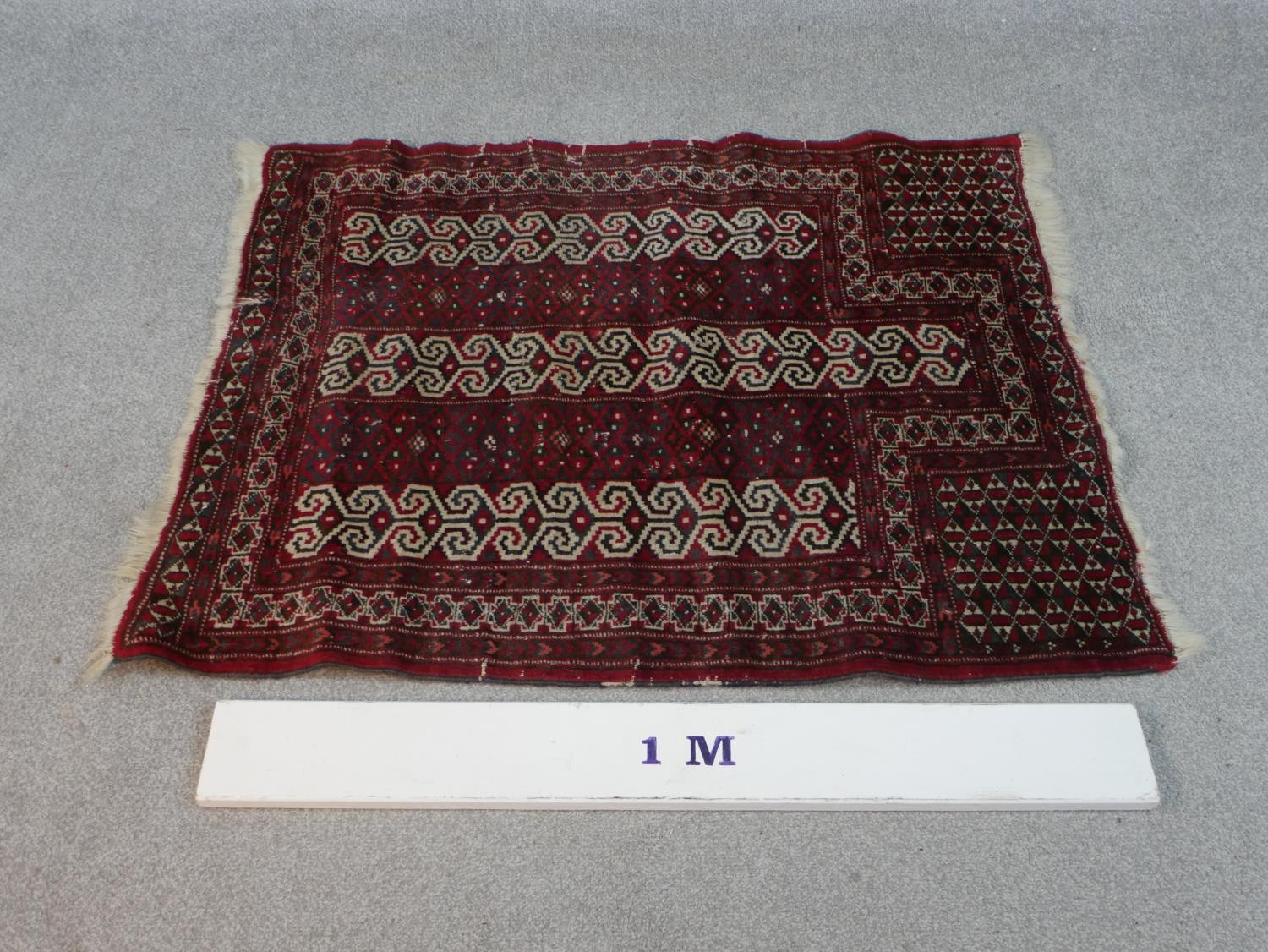A red ground handmade Persian Turkman rug. L.115 W.100cm - Image 2 of 7