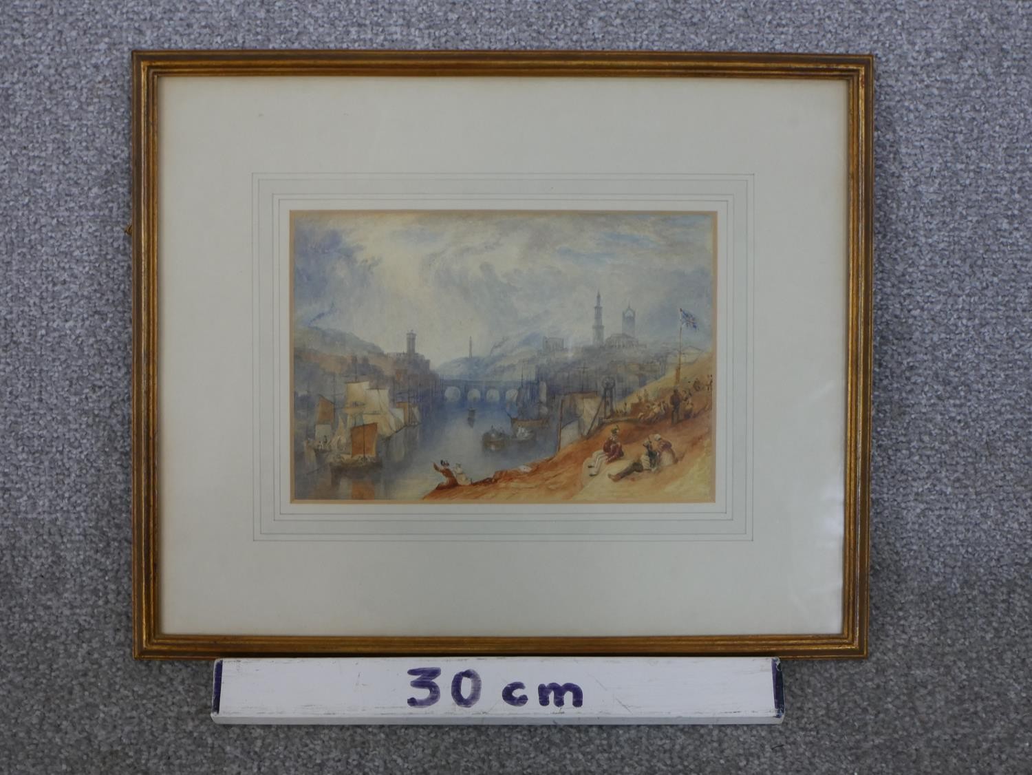 After Joseph Mallord William Turner, Newcastle upon Tyne, watercolour on paper, unsigned. H.33 W. - Image 3 of 5