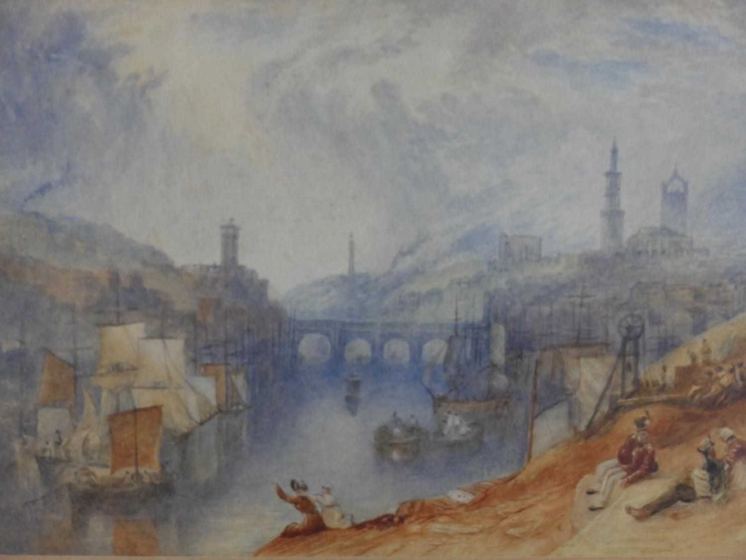 After Joseph Mallord William Turner, Newcastle upon Tyne, watercolour on paper, unsigned. H.33 W.