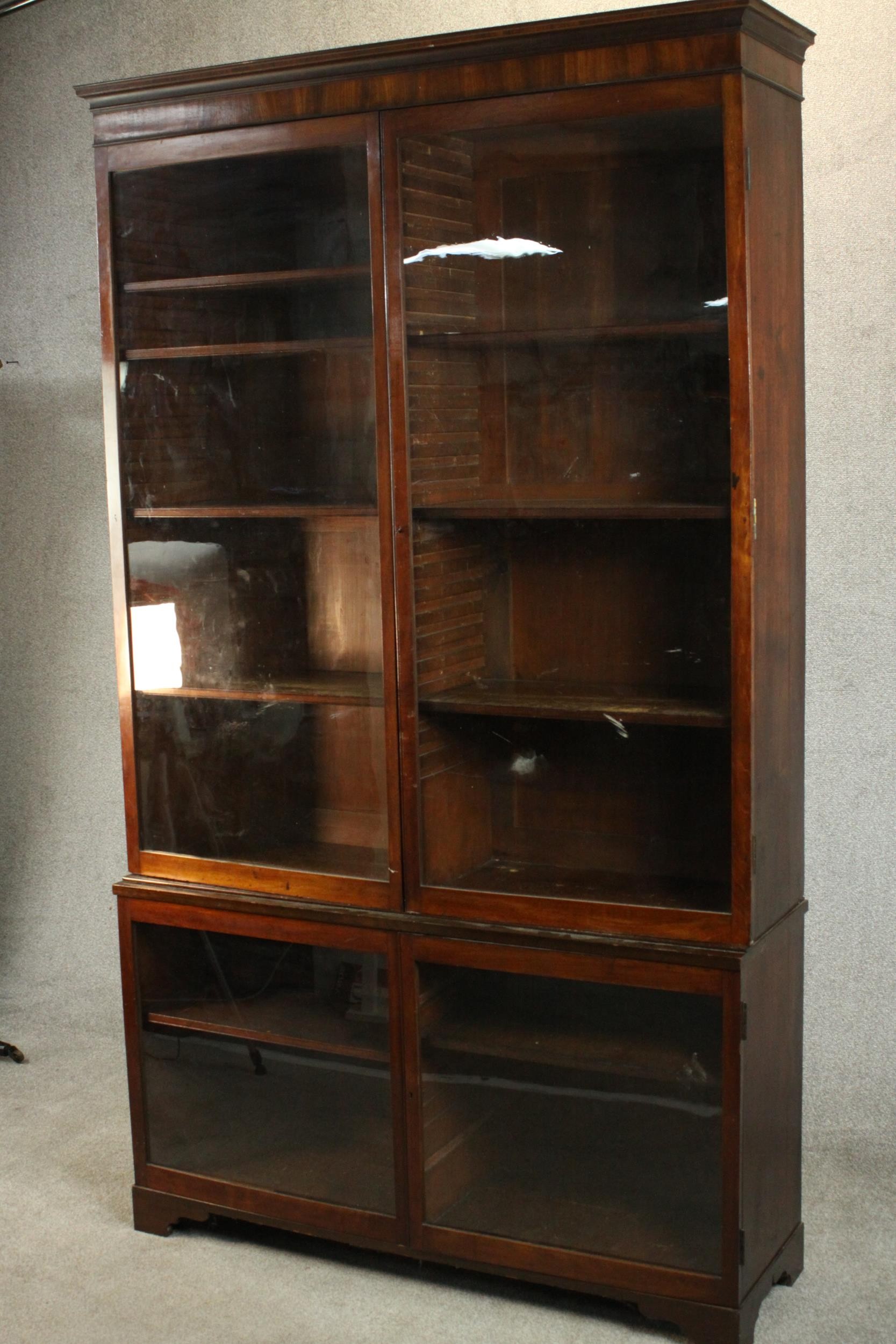 A Victorian walnut bookcase, with a pair of glazed doors enclosing shelves, over two further - Image 6 of 11