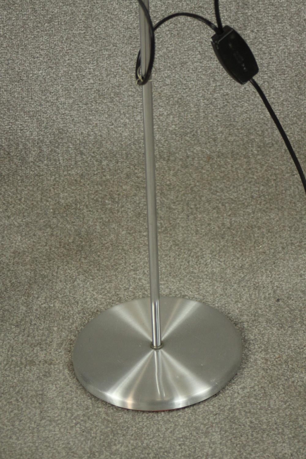 A brushed chrome adjustable twin spotlight floor standing lamps. H.170 Dia.24cm. - Image 5 of 6