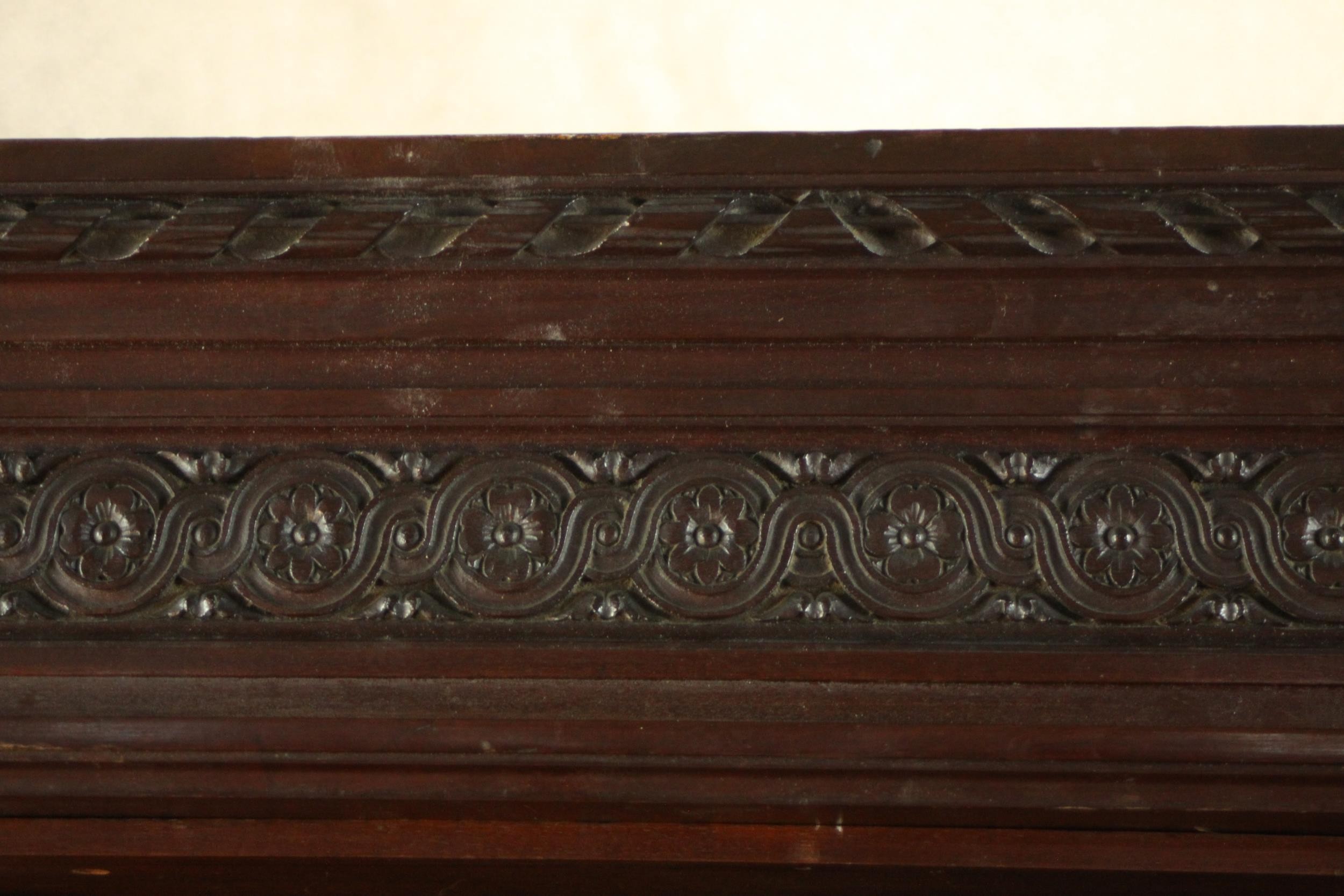 A Continental walnut bookcase with open shelves above drawers on tapering reeded supports. H.210 W. - Image 7 of 9