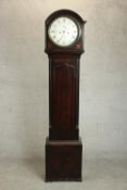 Green of Edinburgh, a Regency mahogany longcase clock, with an eight day movement, the silvered dial