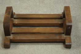 A Chinese hardwood rack. H.18 W.55 D.50cm.