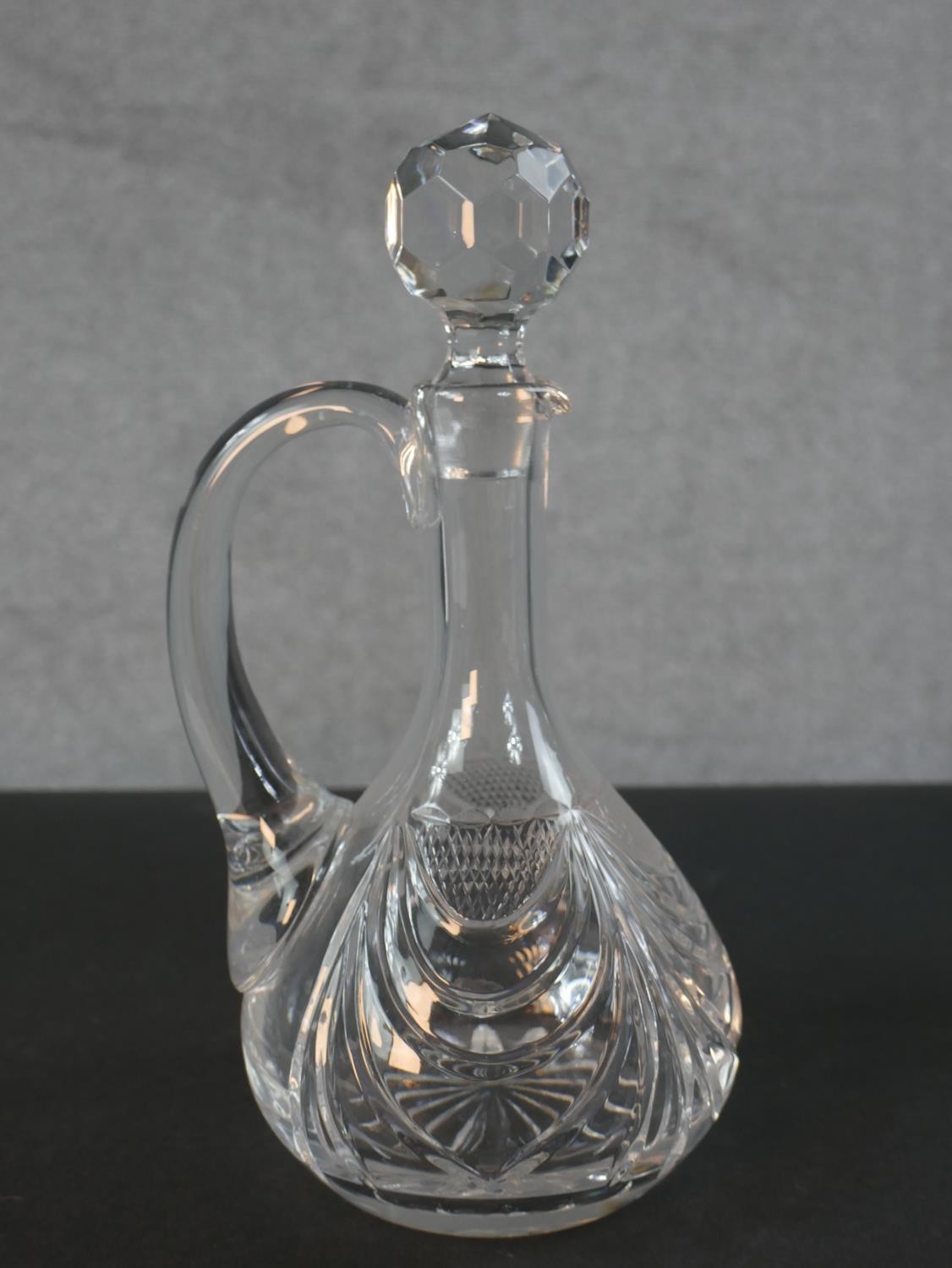 A Chick & Sons Ltd silver collared cut crystal decanter with stopper along with a handled cut - Image 2 of 8