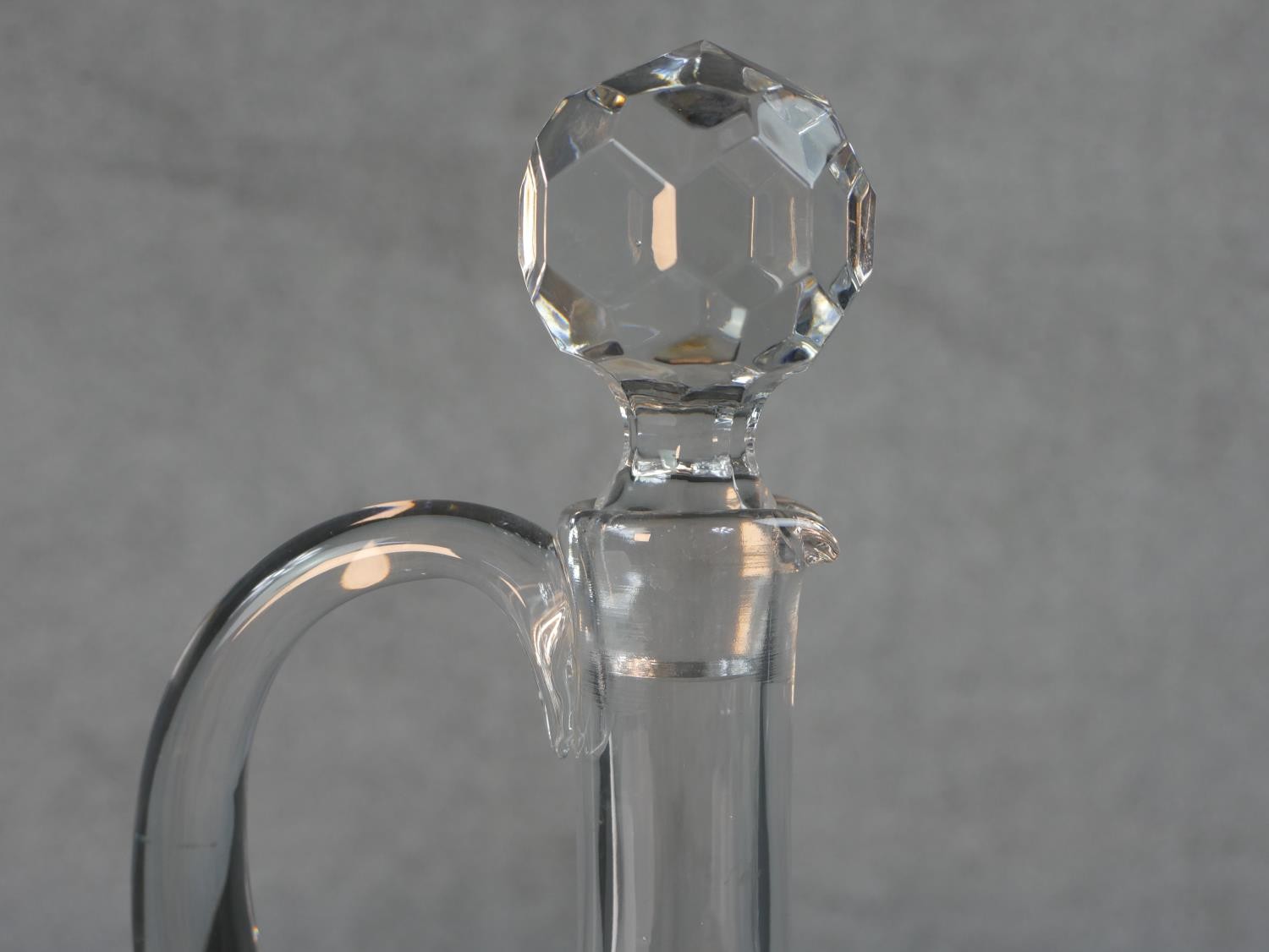 A Chick & Sons Ltd silver collared cut crystal decanter with stopper along with a handled cut - Image 3 of 8