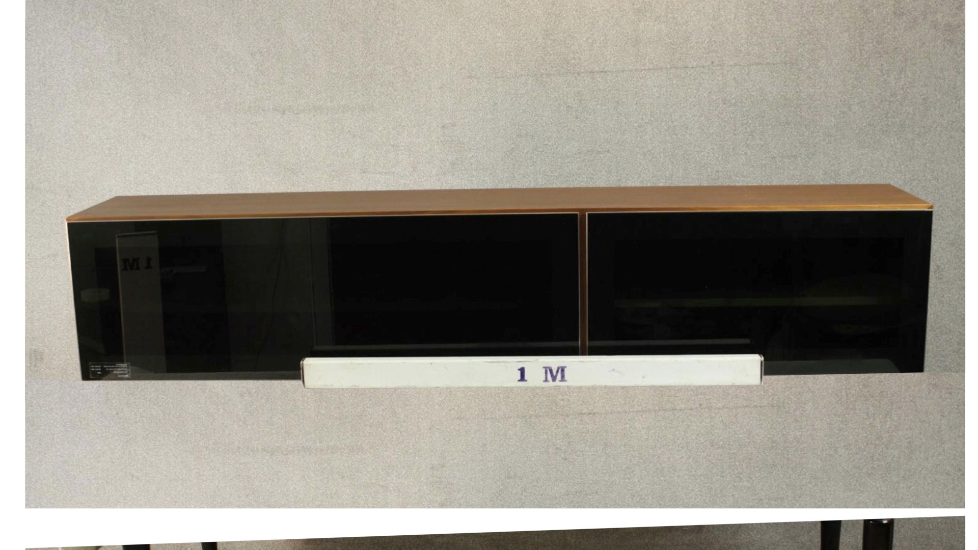 BoConcept, Denmark; a contemporary teak wall mounted media unit, with two smoked glass fall front - Image 3 of 11