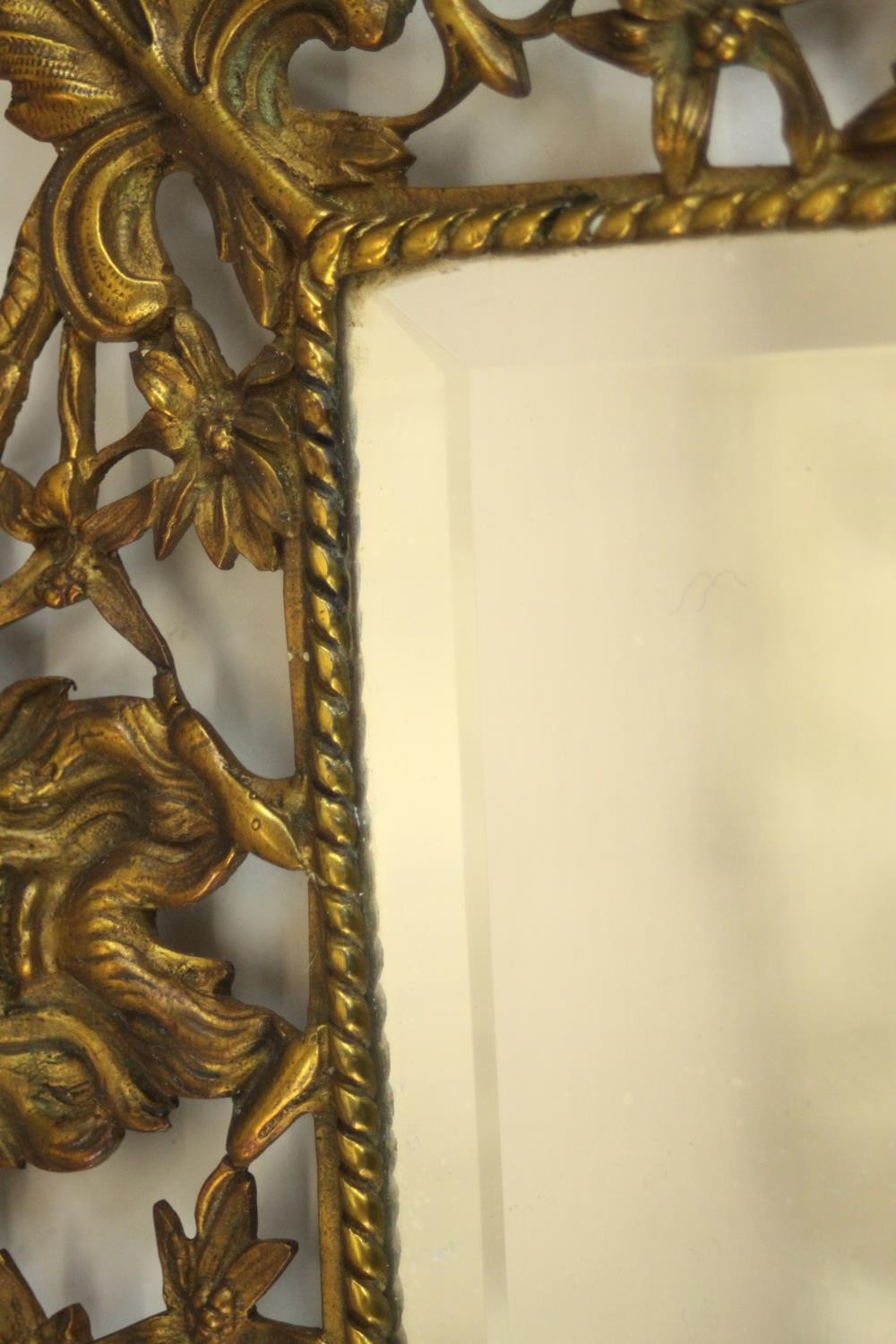 A pair of 19th century ormolu girandole wall mirrors, with a rectangular mirror plate, the frame - Image 7 of 9