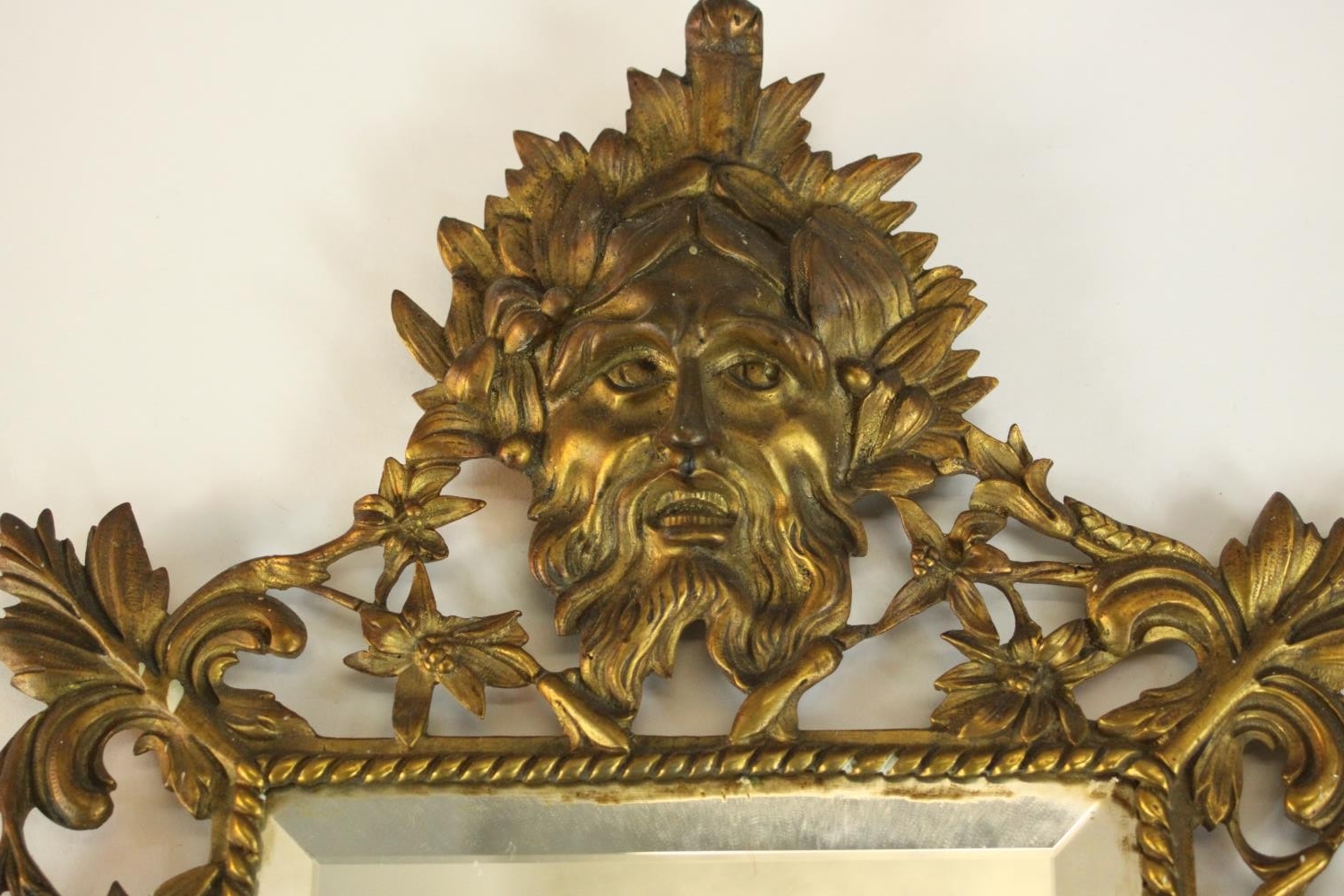 A pair of 19th century ormolu girandole wall mirrors, with a rectangular mirror plate, the frame - Image 5 of 9