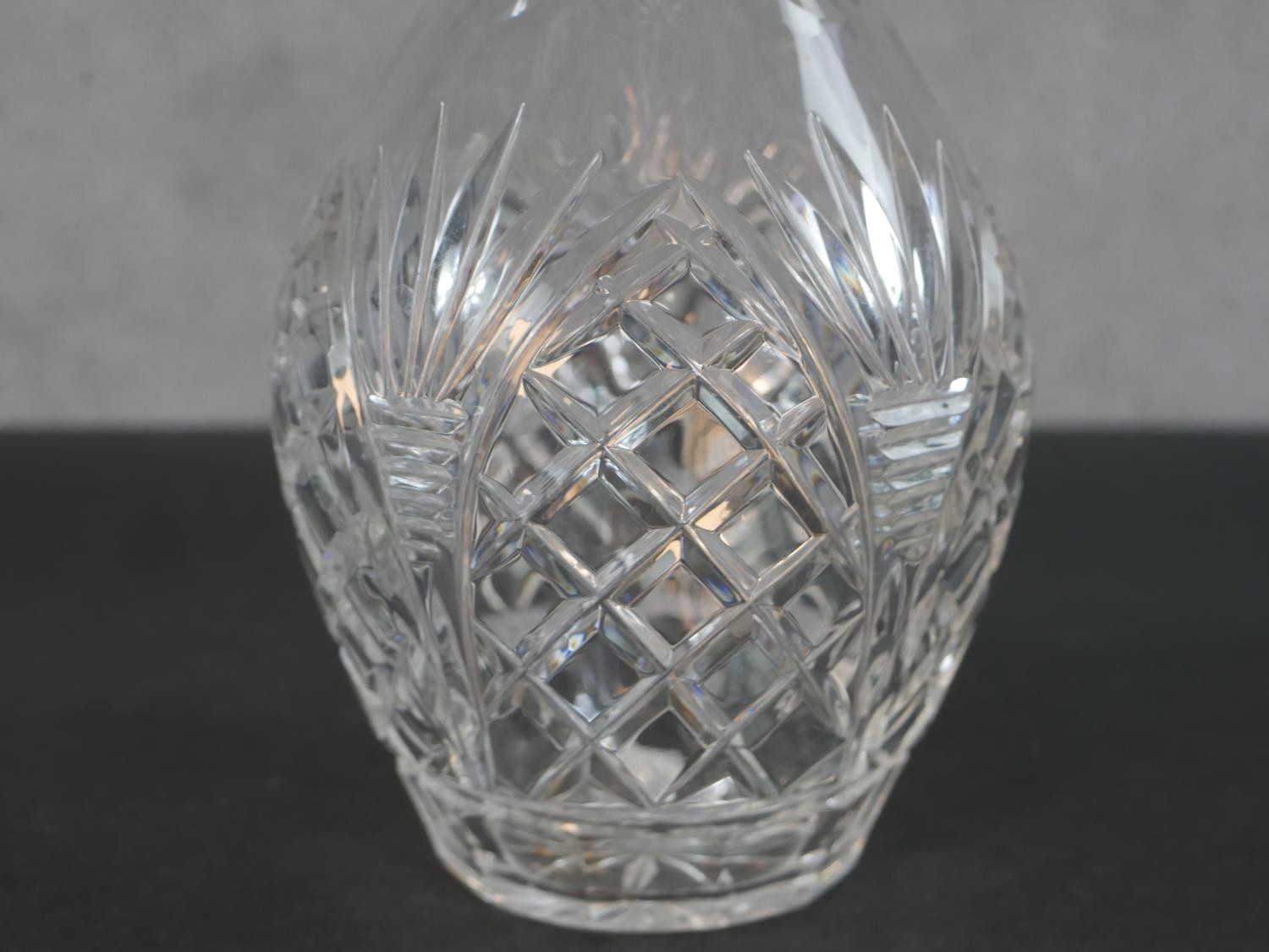 A Chick & Sons Ltd silver collared cut crystal decanter with stopper along with a handled cut - Image 7 of 8