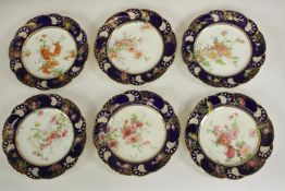 A set of late 19th century Minton's porcelain plates by Leonard Rivers, made for Phillip's, Mount