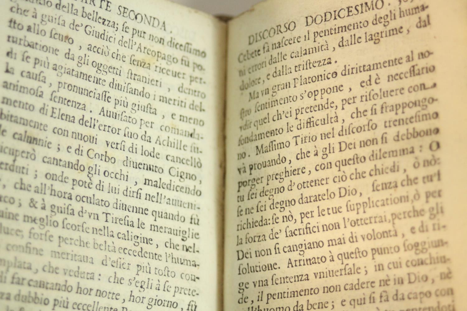 Discorsi Morali di Agostino Mascardi Su la Tauola DI CEBETE TEBANO, Venizia, 1660. In questa - Image 5 of 8